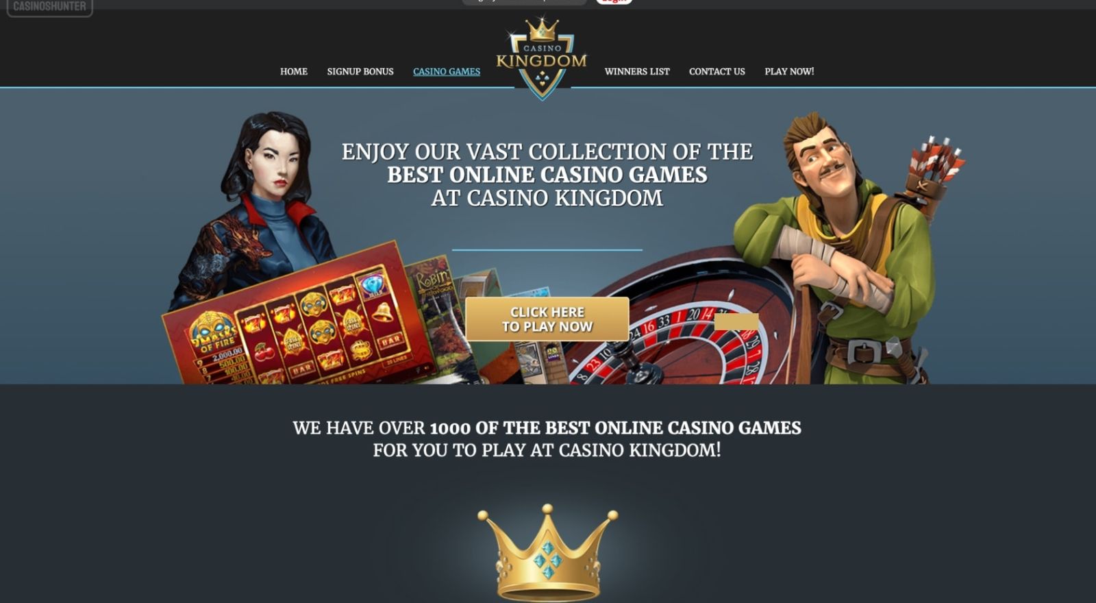 exclusive registration bonus at Casino Kingdom