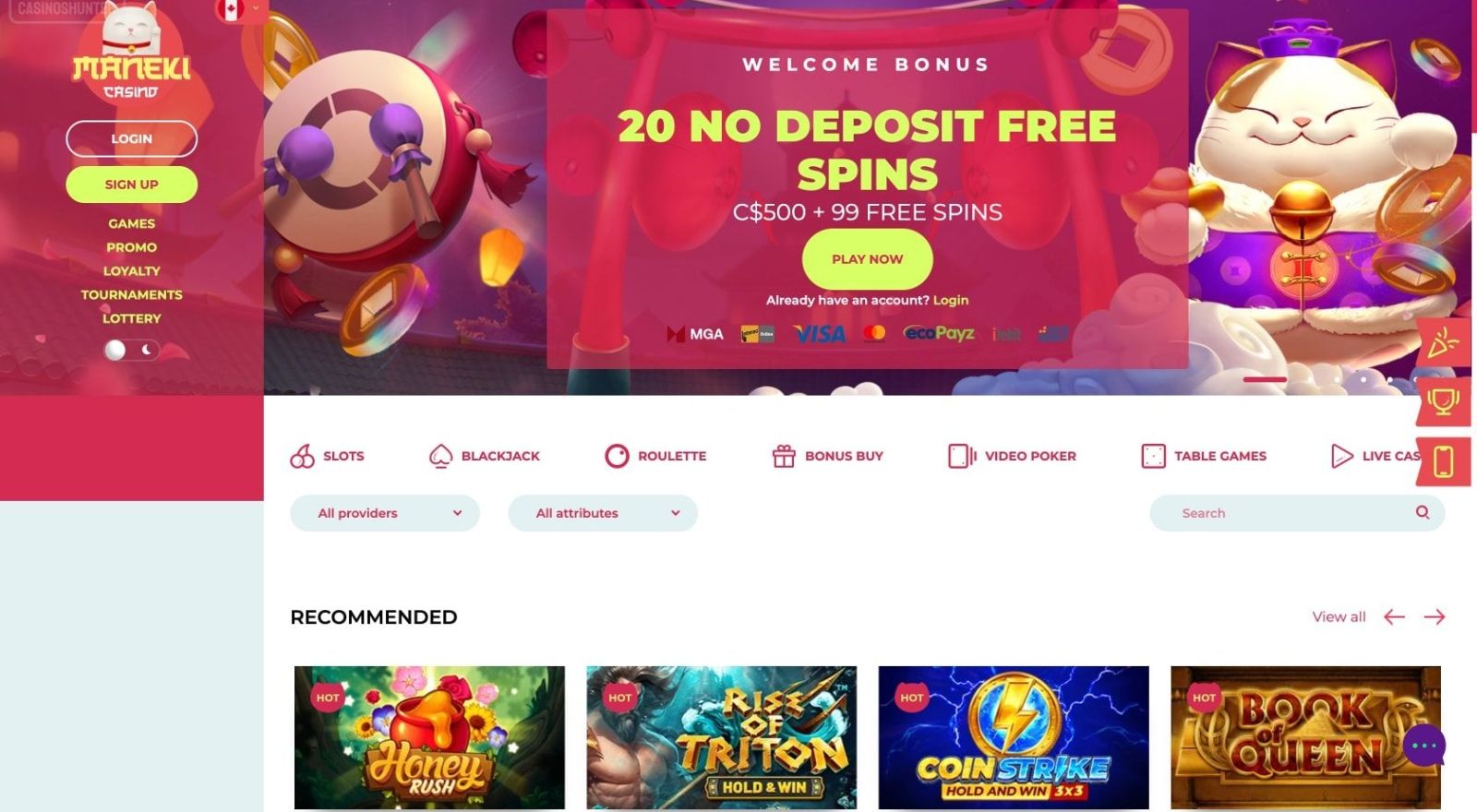 Maneki Casino Review 2025 - CasinosHunter