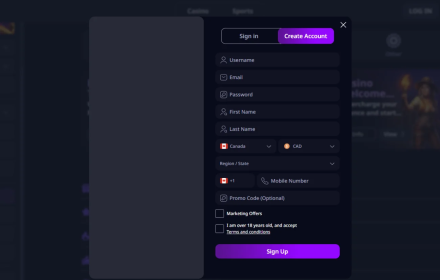 Zizobet Casino Sign Up