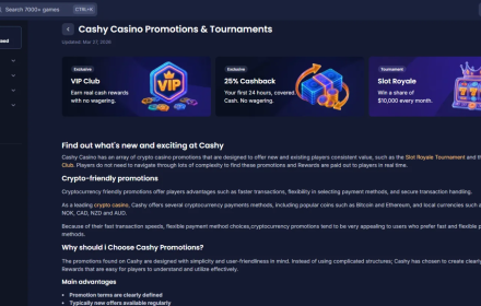 Cashy Casino Bonuses