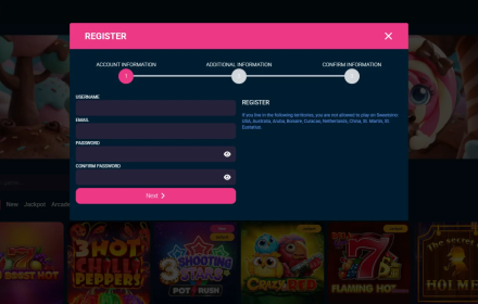Sweetsino Casino Sign Up