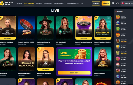 RocketPlay Casino Live Games