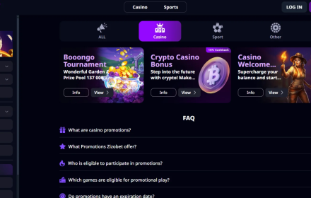 Zizobet Casino Bonuses