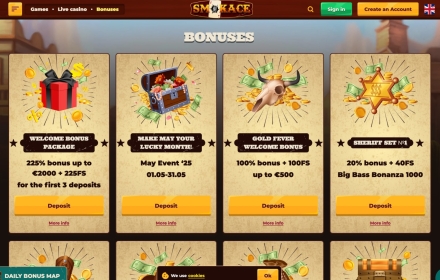 SmokeAce Casino Bonuses
