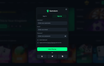 Gamdom Casino Sign Up