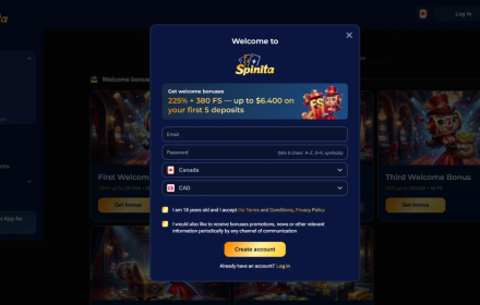Spinita Casino Sign Up