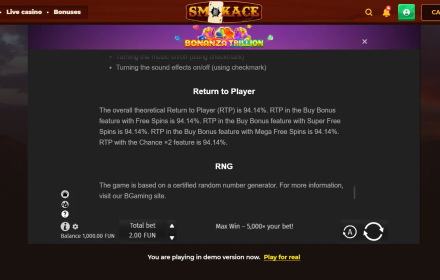 SmokAce Casino RTP