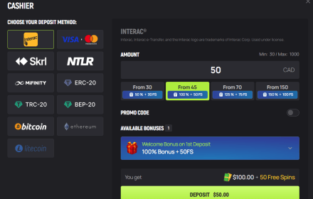 Avocasino Payment Methods