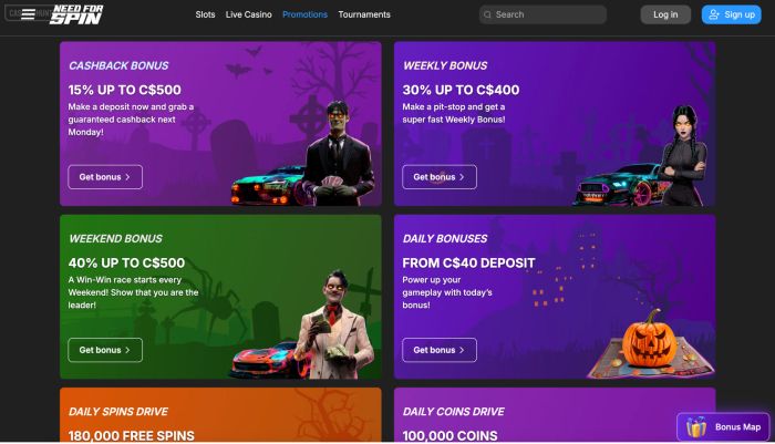 Need for Spin all bonuses