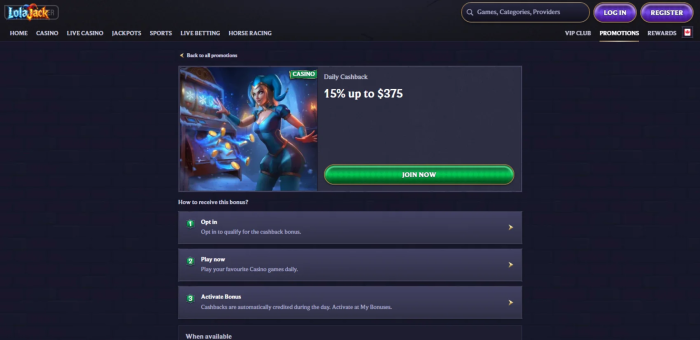 LolaJack Daily Cashback