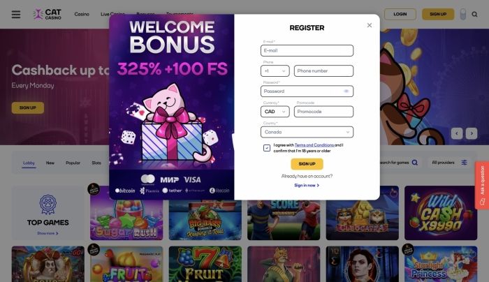 How to Sign Up with Cat Casino
