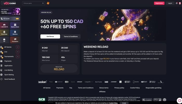 Woo Casino Weekend Reload