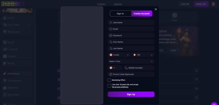 Zizobet Casino Sign Up