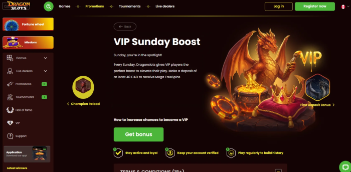 DragonSlots VIP Sunday Boost