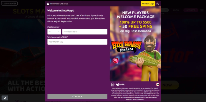 SlotsMagic Casino Sign Up