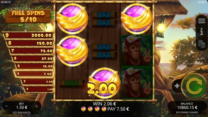 Go Bananza Free Spins Gameplay