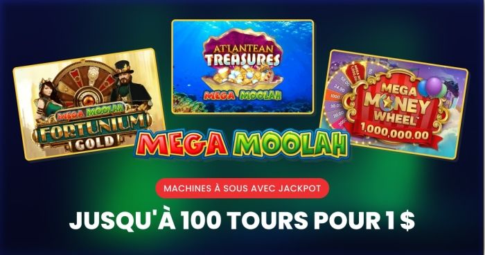 Machines à sous avec jackpot jusqu'à 100 tours pour 1 $