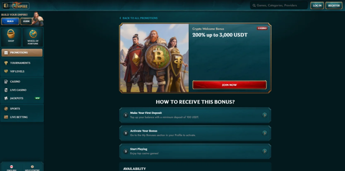 MyEmpire Crypto Welcome Bonus