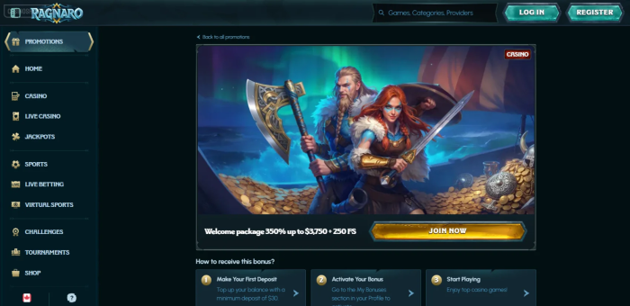 Ragnaro Casino Welcome Bonus