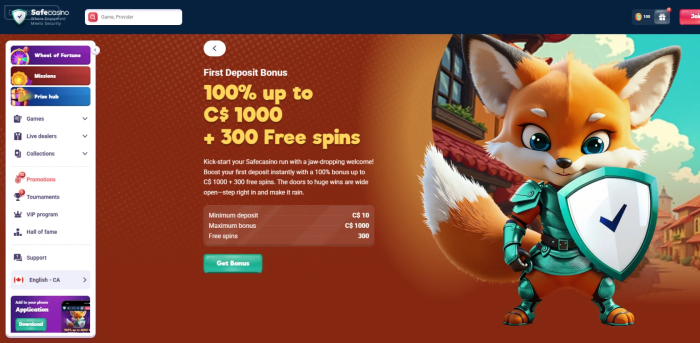 Safe Casino First Deposit Bonus