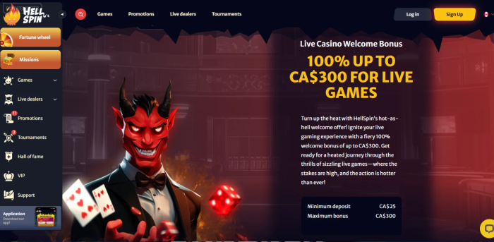 HellSpin Casino Live Welcome Bonus
