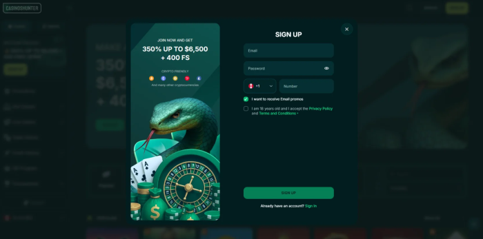Spinaconda Casino Sign Up