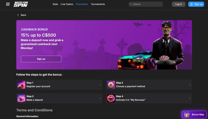 Need for Spin cashback