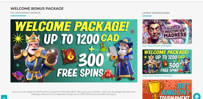 Merlin Casino Welcome Bonus