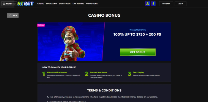 RTBet Welcome Bonus