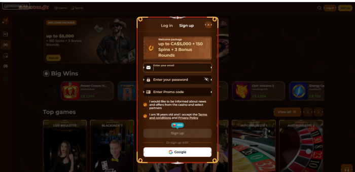RodeoSlot Casino Sign Up