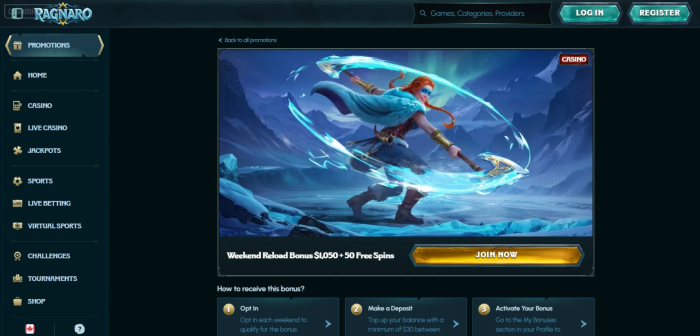 Ragnaro Weekend Reload Bonus