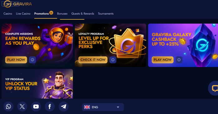 Gravira Casino Bonuses for Existing Players