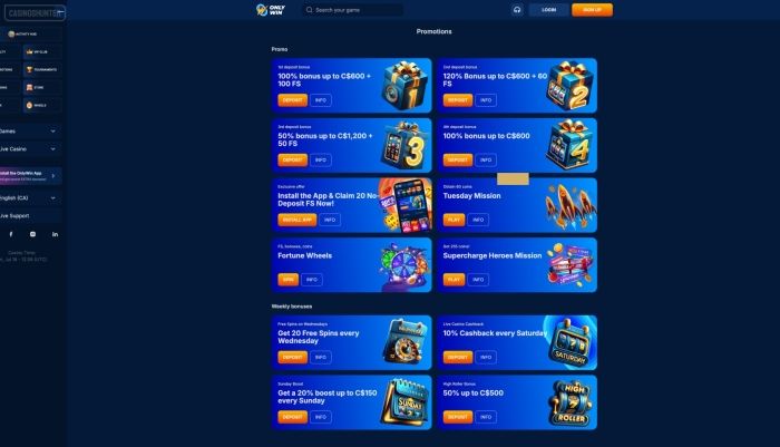 Onlywin Cash Bonuses for Existing Players