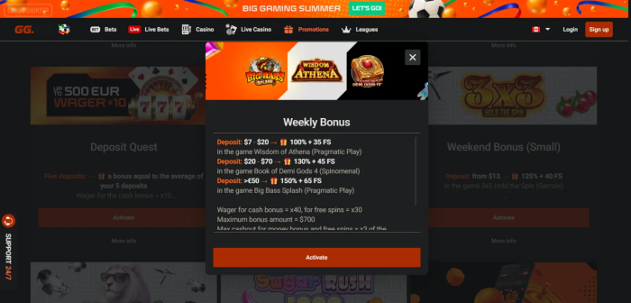 GG.BET Casino Weekly Bonus