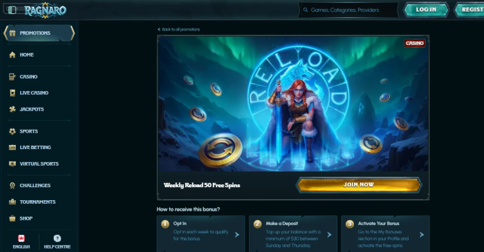 Ragnaro Weekly Reload 50 Free Spins