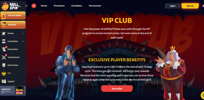 HellSpin Casino VIP Program