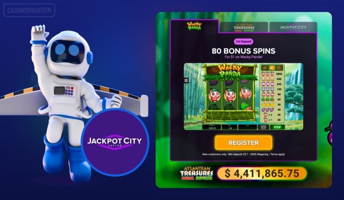 Jackpot City Casino - 80 Free Spins for C$1