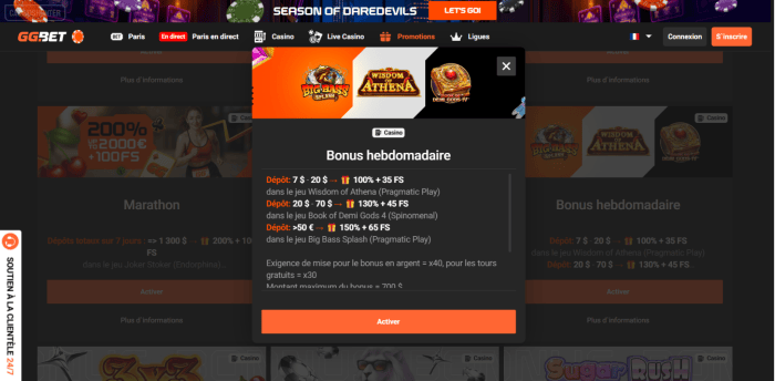 GGBET Casino Bonus Hebdomadaire