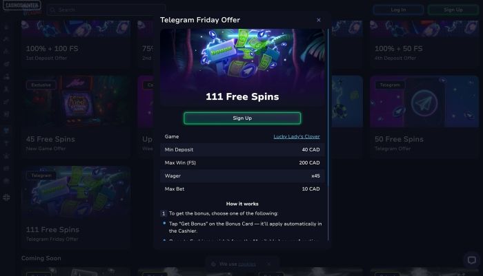 7Bit 111 free spins