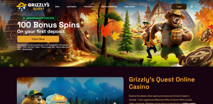 Grizzly's Quest Casino Welcome Bonuses