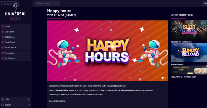 Universal Slots Happy Hours
