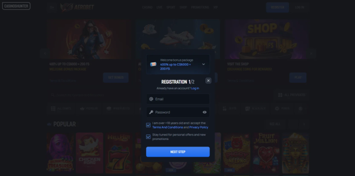 Aerobet Casino Register