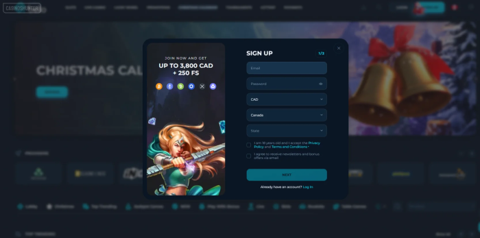 CasinoBello Casino Sign Up