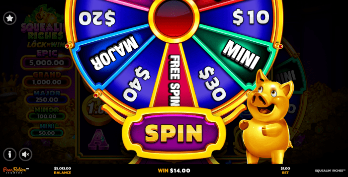 Squealin Riches Bonus Wheel