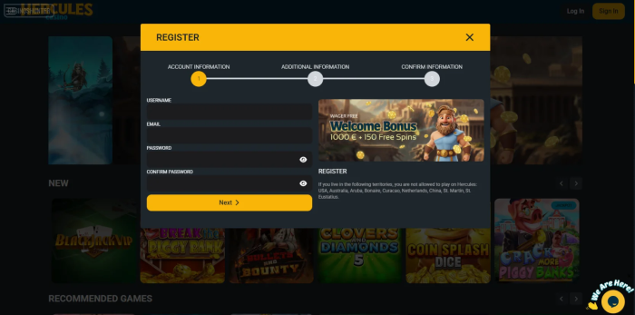 Hercules Casino Sign Up