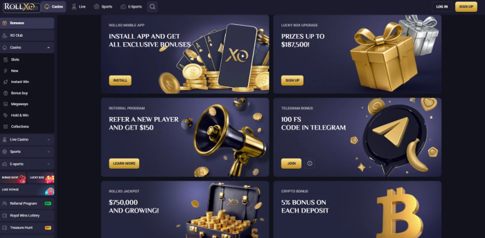 RollXO Casino Bonuses for Existing Players