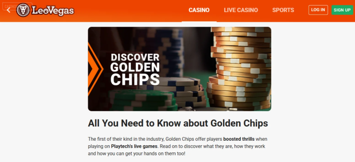 LeoVegas Casino Golden Chips