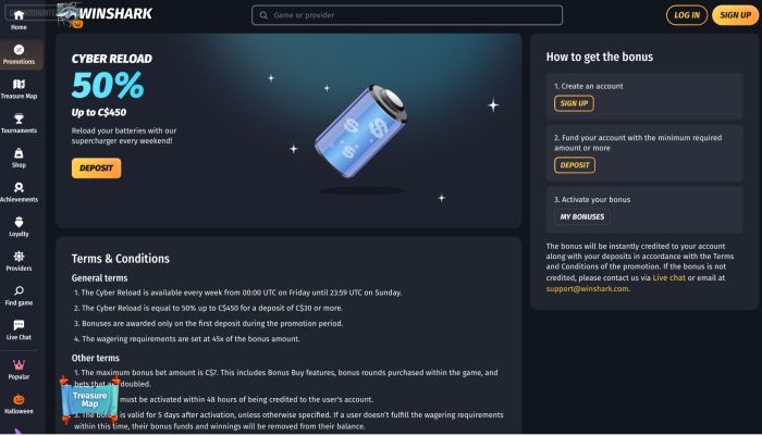 Winshark Casino Reload