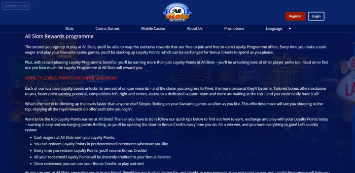 All Slots Casino Loyalty Program