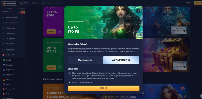 Joo Casino Wednesday Reload Bonus